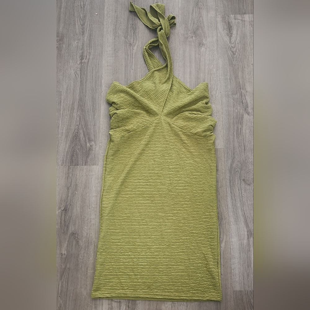 🪩 2/$15 // 🆕️SHEIN: Willow Green Textured Dress